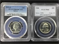 1960  PCGS PR66 & 1976-S  PCGS  SILVER QUARTERS