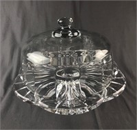 Footed Crystal Cake Plate with Dome Cover