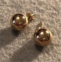 14K Yellow Gold Stud Earrings