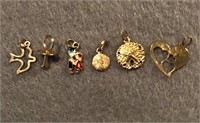 Six 14K Yellow Gold Charms