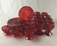 Collection of Ruby Glassware