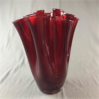 Scarlet Red Art Glass Vase
