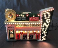 Coca Cola Donuts Lighted Holiday Figurine