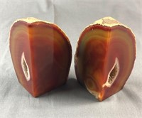 Pair of Polished Geode Book Ends
