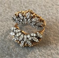 10K Yellow Gold & Diamond Cluster Ring Guard