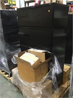 Black HON metal 5 drawer lateral file cabinet
