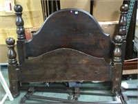 Vintage wooden queen size headboard and foot