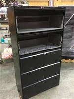 Black HON 5 drawer metal lateral file cabinet