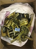 Lot of assorted brass doorknobs and locks Local