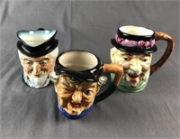 Toby Style Porcelain Mugs