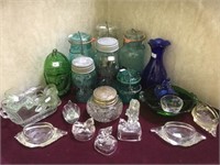 Lot of assorted glassware incl. vintage canning