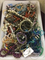 Tray lot of costume jewelry