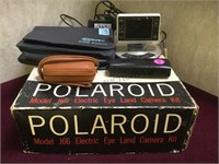 Polaroid electric eye land camera in box and more