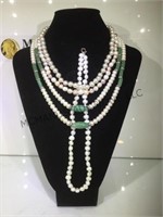 Lot of pearl and stone necklaces