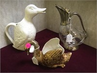 Vintage bird items incl. RCR crystal duck