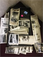 Tray lot of vintage black and white photos and