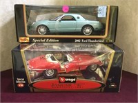 Pair of 1:18 scale die cast cars new in boxes