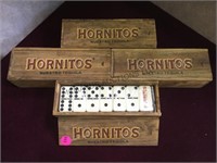 Lot of 4 new Hornitos dominoes sets in wooden