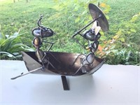 2 Small Ants Rowing A Boat Metal Art