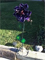 Purple Flower Stand w/ Hummingbird