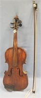Very old wooden violin, no identification found, )