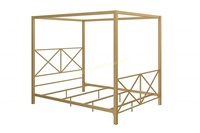 Dorel Metal Canopy Bed Queen Gold $235 Retail