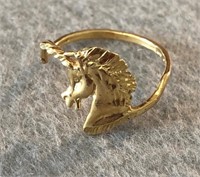 14K Yellow Gold Unicorn Ring