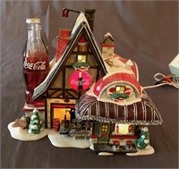 Coca Cola Café Holiday Lighted Figurine