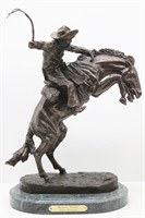 Remington "Bronco Buster" Solid Bronze Sculpture