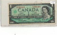 1957 $1 note with serial numbers
