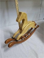Wood rocking horse doll size