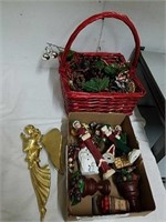 Group of Christmas ornaments and decor