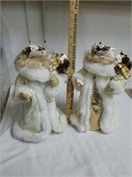 Pair of decorative Santa tree toppers
