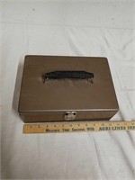 Metal cash box with key