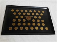 Collectible presidential coin Couroc tray 18x 12