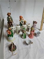 Collectible statues and Hummel spice containers