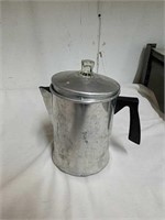 Aluminum coffee percolator pot with glass