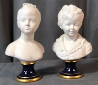 2 Handmade In France Biscuit Busts
