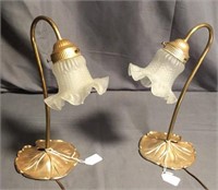 Metal and Glass Tulip Lamps