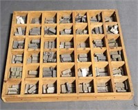 Antique Typesetting Metal Lettering and Organizer