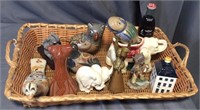Lot of Decorative Items With Basket