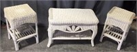 White Wicker Inn And Coffee Tables