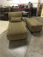 Chaise lounge and ottoman