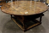 Large Rustic Round Dining Table