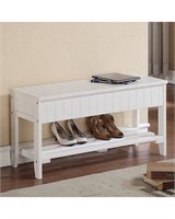 SOLID WOOD SHOE STORAGE BENCH(USED;NOT ASSEMBLED)