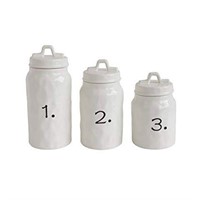 SET OF 3 CERAMIC CANISTERS