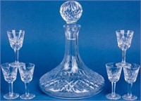 Waterford Crystal Decanter & 6 Cordial Glasses