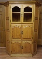 7 ft Tall Solid Oak Corner Cabinet