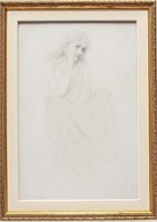 Sir Edward Burne-Jones attrib. Seated Woman Pencil