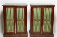 Regency Pedestal Cabinets w Gilt-metal Grilles, Pr